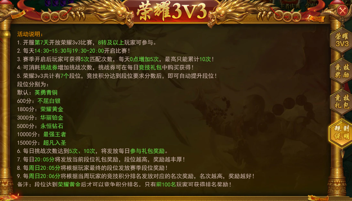 荣耀3V3规则说明图